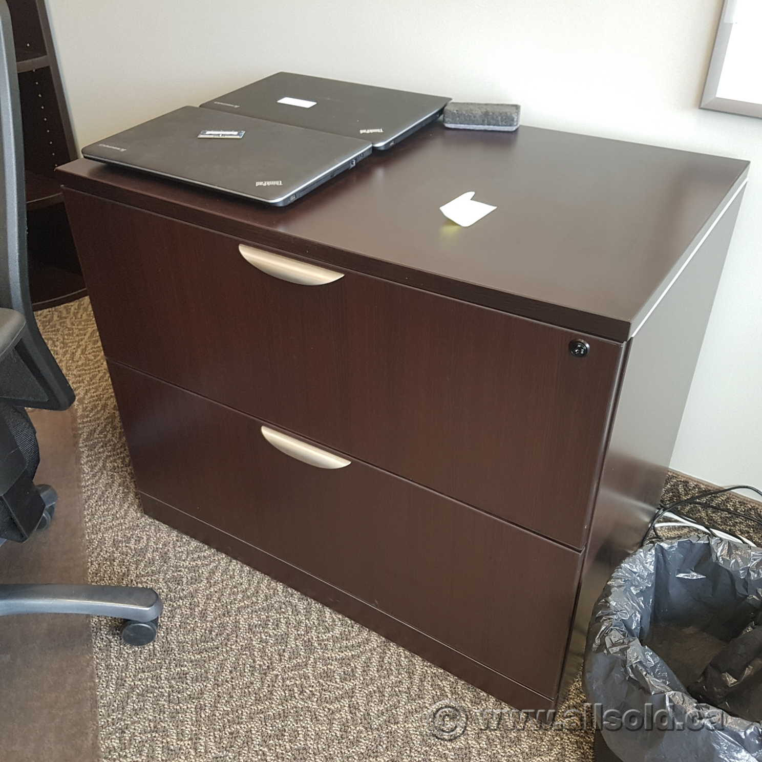 Espresso Wood 2 Drawer Lateral File Locking Allsold.ca Buy